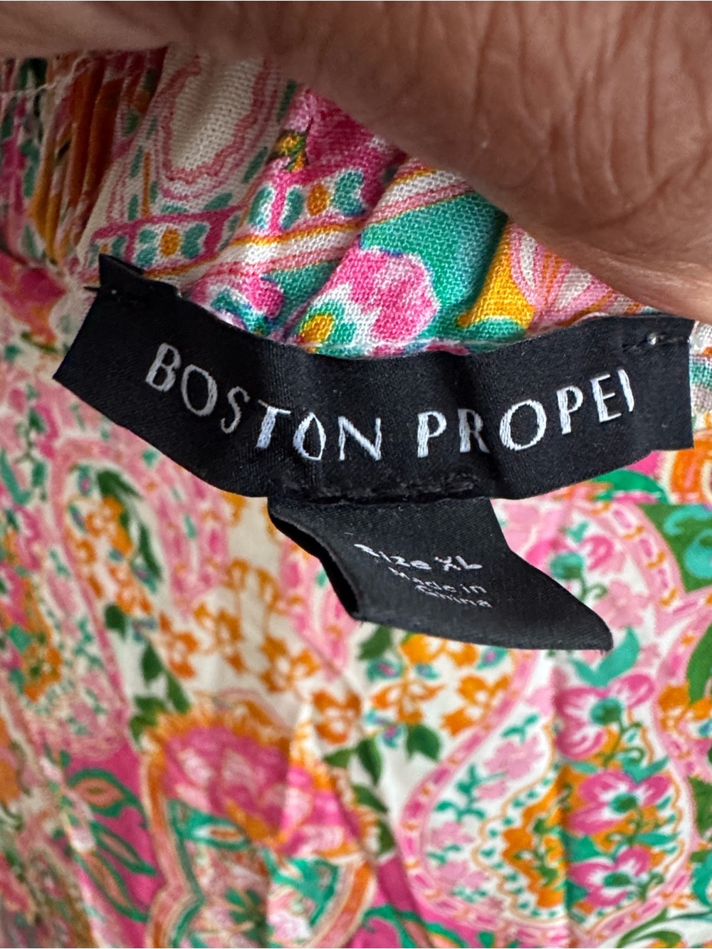 Boston Proper Boho Paisley Peasant Top & Tiered Skirt Set XL - Picture 5 of 11